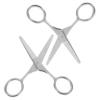 DEARMAMY Stainless Steel Eyebrow Scissors 2 Pack Precision Trimmer for Women Nose Hair Beard Safe for All Grooming Needs view 1