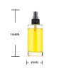 100ml Straight Round Glass Dropper Bottles with Spray Pump with Glass pipette with Threaded 24/415 for Lotion, Leak Proof Travel Bottles, Set of 3 (Black) view 2
