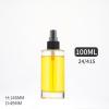 100ml Straight Round Glass Dropper Bottles with Spray Pump with Glass pipette with Threaded 24/415 for Lotion, Leak Proof Travel Bottles, Set of 3 (Black) view 3
