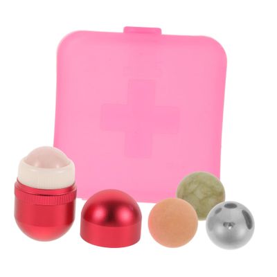DECORNIJIA 1set Skincare Tools Set Jade Volcanic Stone Roller Kit for Eye Face Massage Puffiness Reduction