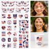 26 Sheets Fourth of July Temporary TattoosPatriotic USA Face & Body Stickers for Kids & AdultsWaterproof, Skin-Friendly Red White Blue Designs for 4th of July Independence Day, Parades & BBQ view 1
