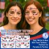 26 Sheets Fourth of July Temporary TattoosPatriotic USA Face & Body Stickers for Kids & AdultsWaterproof, Skin-Friendly Red White Blue Designs for 4th of July Independence Day, Parades & BBQ view 3