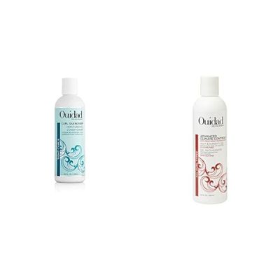 Ouidad Curl Care Duo: 8.5 fl oz Curl Quencher Moisturizing Conditioner & 8.5 fl oz Advanced Climate Control Heat & Humidity Gel for Defined, Frizz-Free Curls