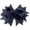 10Pcs Mermaid Scale Hair Bows, 10cm, Metallic Foil Pattern, Large Pinwheel Design (10Pcs Navy, With No Clip) view 1