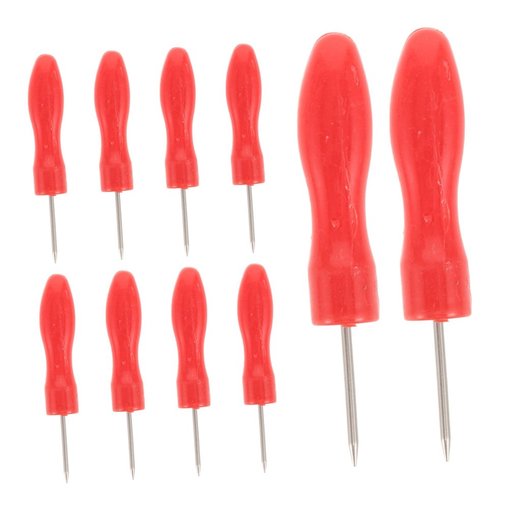 Ipetboom 10pcs Glue Bottle Opening Needles Stainless Steel Anti-Blocking Piercing Pins for Eyelash Extension Bottles Ergonomic Design for Professional and Home Use