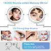 20X/1X Wall Mounted Lighted Makeup Mirror with Light, 8.5'' Double Sided Rechargeable Magnifying Bathroom Mirror, 3 Color Lights Touch Dimmable Extended Arm 360 Rotation Light up Magnification Mirrors view 4