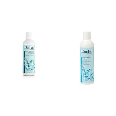 Ouidad Curl Quencher Moisturizing Conditioner 8.5 fl oz & Moisture Lock Leave-In Conditioner 8.5 fl oz Bundle - For Defined, Hydrated Curls