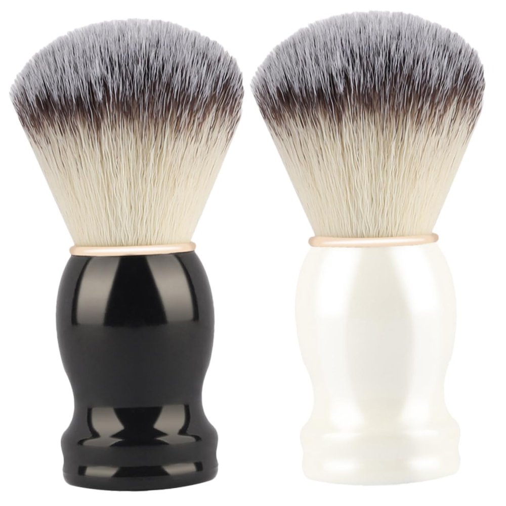 HAKIDZEL 2pcs Beard Scrubber Shave Brush Kit Men Comfortable Shaving Brush Professional