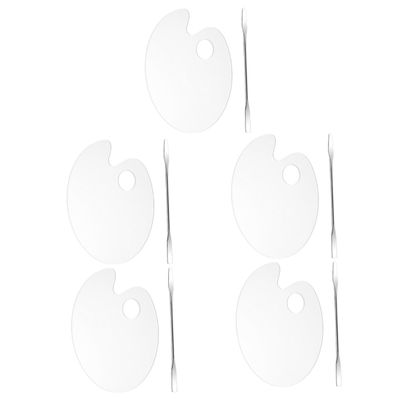ARTIBETTER 5 Sets Foundation Mixing Palette for Makeup Acrylic Makeup Mixing Palette Cosmetic Spatula