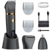 Zivelier Ball Shaver for Men, 3-in-1 Multifunction Body Hair Trimmer & Pubic Shaver with Titanium Blades (No Nicks!), IPX7 Waterproof Electric Razor, LED Display, Wet/Dry view 1