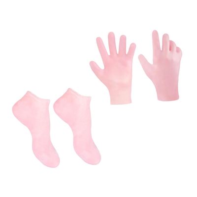 COMPUKAS Eco-Friendly Exfoliating Moisturizing Foot Socks Gloves Set for Cracked Heel Repair