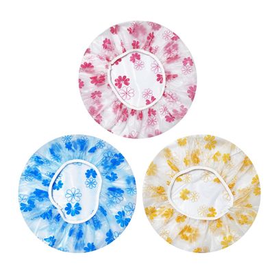 3 PCS Shower Cap Elastic Waterproof Shower Caps Reusable Bath Caps for Shower for Women Men Kids (Floral)