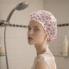 3 PCS Shower Cap Elastic Waterproof Shower Caps Reusable Bath Caps for Shower for Women Men Kids (Floral) view 3