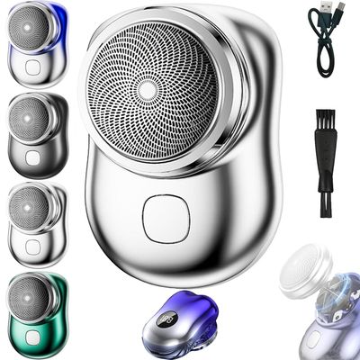 I.Ureza Shaver, I.Ureza Mini Shaver, Pocket Size Portable Electric Shavers for Men, Mini-Shave Portable Electric Shavers (Silver)