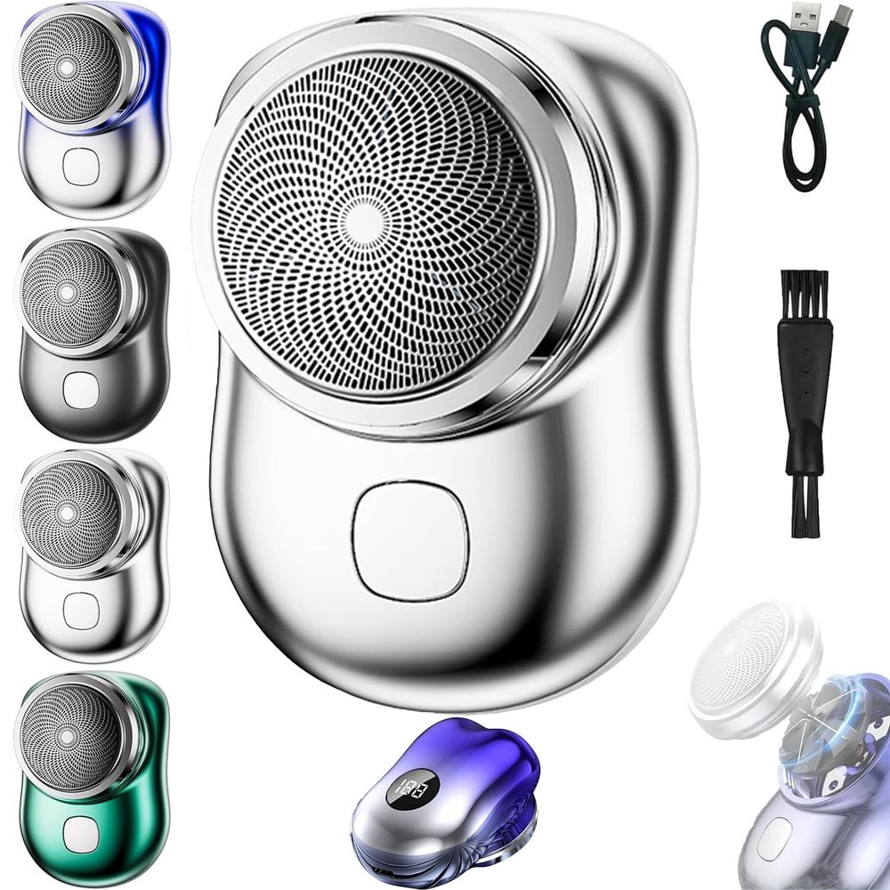I.Ureza Shaver, I.Ureza Mini Shaver, Pocket Size Portable Electric Shavers for Men, Mini-Shave Portable Electric Shavers (Silver)