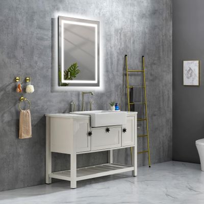 36x28 Inch LED Bathroom Mirror with Frontlit and Backlit, Wall Mounted Vanity Mirror with Smart Touch Button, Anti-Fog, Memory Function, 3 Colors, Stepless Dimmable Makeup Mirror(Horizontal/Vertical)