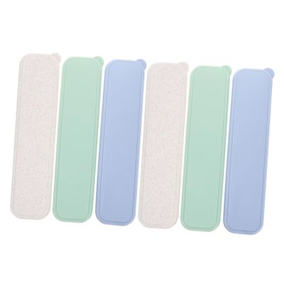 ARTIBETTER 6Pcs Slim Pencil Case Makeup Brush Organizer Portable Travel Storage Box for Teen Girls Plastic Makeup Brush Holder in Multiple Colors for Cosmetics and Office Supplies