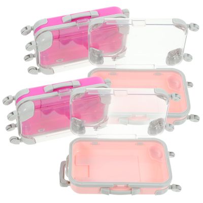 ARTIBETTER 4pcs Makeup Storage Organizer Travel Makeup Suitcase Mini Suitcase for Lashes