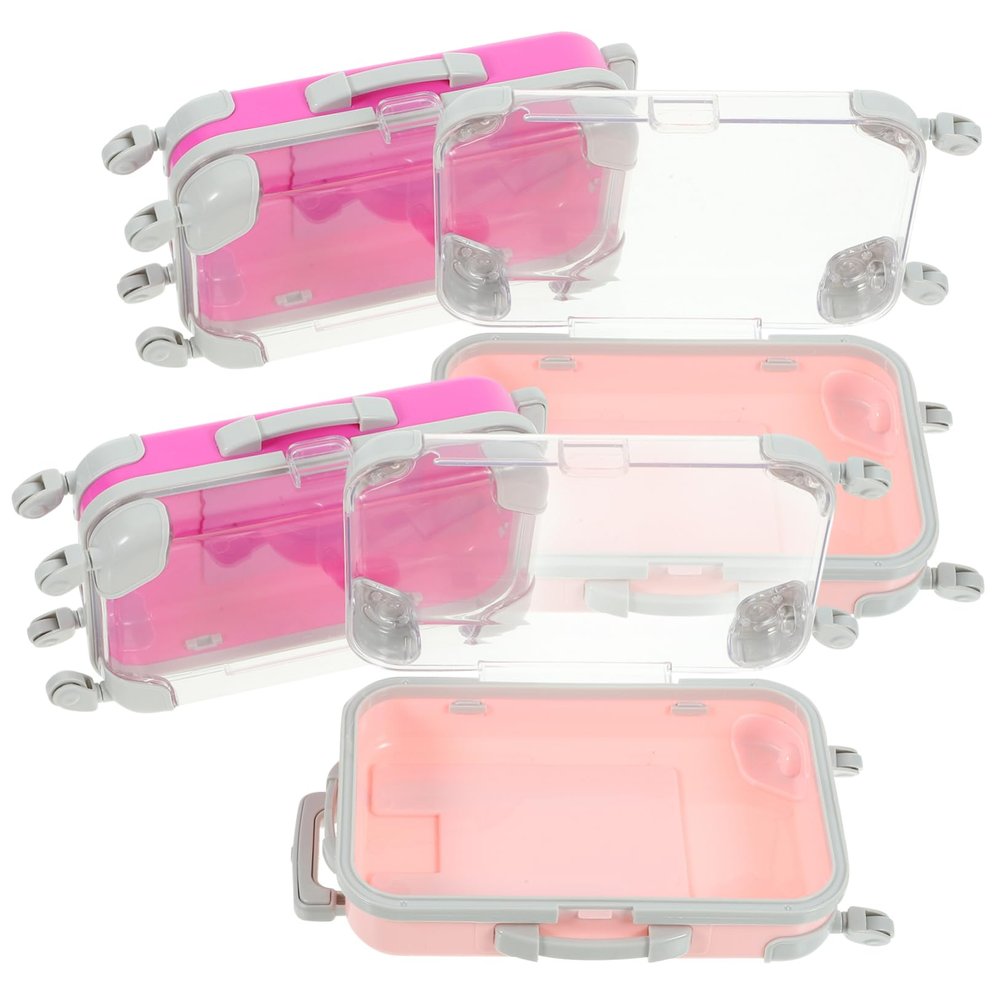 ARTIBETTER 4pcs Makeup Storage Organizer Travel Makeup Suitcase Mini Suitcase for Lashes