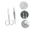 CALLARON Handheld Eyebrow Clamp Tweezer Set Stainless Steel Brow Scissor Shaping Tweezers Beauty Tools view 4
