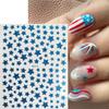 4th of July Nail Stickers Independence Day Stars Nail Art Stickers 3D Self-Adhesive Star Design Nail Decals Red Blue Silver Star Acrylic DIY Nails Decoration Accessories for Holiday 6 Sheets view 2