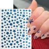 4th of July Nail Stickers Independence Day Stars Nail Art Stickers 3D Self-Adhesive Star Design Nail Decals Red Blue Silver Star Acrylic DIY Nails Decoration Accessories for Holiday 6 Sheets view 3