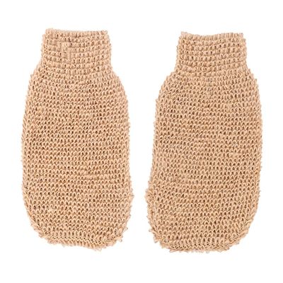 PartyKindom 2pcs Cleaner Bath Gloves Ramie Jute Shower Scrubbers Body Brush Glove for Exfoliating Massaging