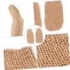 PartyKindom 2pcs Cleaner Bath Gloves Ramie Jute Shower Scrubbers Body Brush Glove for Exfoliating Massaging view 4