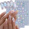 Flower Nail Stickers for Nail Art 5D Embossed Flower Nail Decals Self-Adhesive Daisy Floral Design Sticker Summer Spring Nails DIY Manicure Decoration Accessories for Women Acrylic Nails view 2
