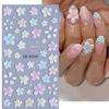 Flower Nail Stickers for Nail Art 5D Embossed Flower Nail Decals Self-Adhesive Daisy Floral Design Sticker Summer Spring Nails DIY Manicure Decoration Accessories for Women Acrylic Nails view 4