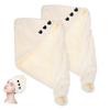 CALLARON 2pcs Quick-Drying Microfiber Hair Wraps for Women Super Absorbent Hair Towels with Button Design for Showers Facials and Makeup Coral Fleece Drying Caps view 1