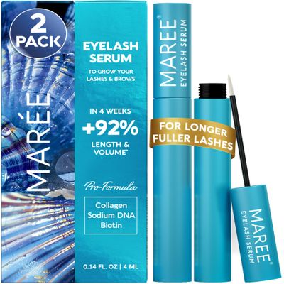 MAREE Eyelash Serum To Grow Lashes & Brows 2 Pack - Eye Lash Serum for Eyelash Growth Without Prostaglandin - Rapid Enhancing Lash Growth Eyebrow Boost Oil - Srum De Pestaas Suero Para Pestaas