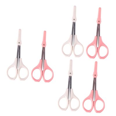 CALLARON 6pcs Beauty Scissors Precision Eyebrow and Eyelash Trimmers Curved and Straight Designs for Easy Grooming and Daily Use Portable and Lightweight for