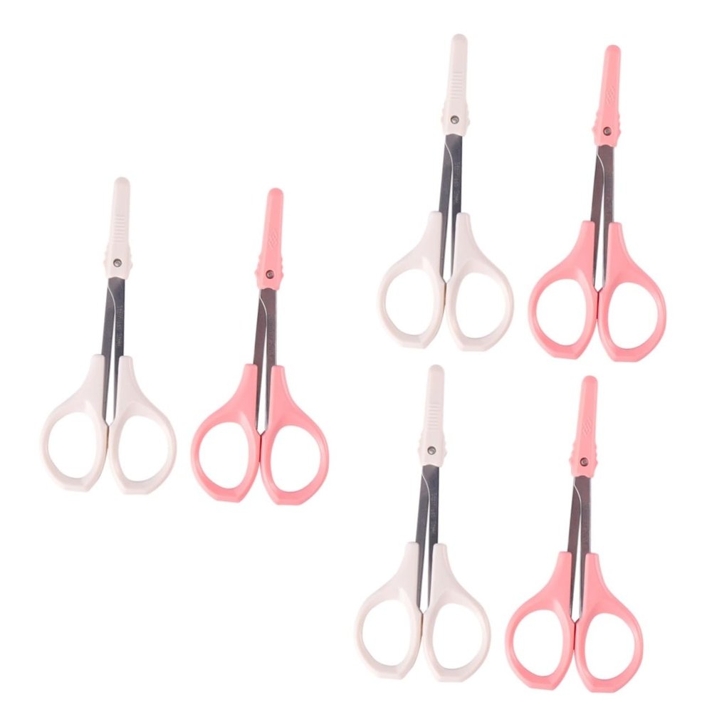 CALLARON 6pcs Beauty Scissors Precision Eyebrow and Eyelash Trimmers Curved and Straight Designs for Easy Grooming and Daily Use Portable and Lightweight for