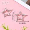 2PCS Star Hair Clip, Silver Star Hair Clips with Sparkly Rhinestones Hollow Stars Barrettes for Women Lady Girls Long Short Straight Curly Hair Accessories view 2