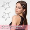 2PCS Star Hair Clip, Silver Star Hair Clips with Sparkly Rhinestones Hollow Stars Barrettes for Women Lady Girls Long Short Straight Curly Hair Accessories view 3