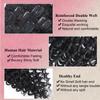 Deep Wave Clip in Hair Extensions Real Human Hair 14 Inch Deep Curly Clip ins for Women Invisible Seamless Remy Human Hair Clips in Extensions 8pcs 100g/3.5oz 20 Clips Double Weft Natural Black view 3