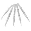 5PCS Tweezers Set Stainless Steel Anti Static with Strong Tips, Ergonomic Design, Slide Adjustable Locking, for Electronics Jewelry Making Crafts Model Building and Soldering view 2
