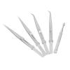 5PCS Tweezers Set Stainless Steel Anti Static with Strong Tips, Ergonomic Design, Slide Adjustable Locking, for Electronics Jewelry Making Crafts Model Building and Soldering view 4