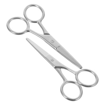 ERINGOGO 2pcs Stainless Steel Eyebrow Scissors for Precision Trimming Small Grooming Scissors for Eyebrows Nose Hair and Beard Compact Grooming