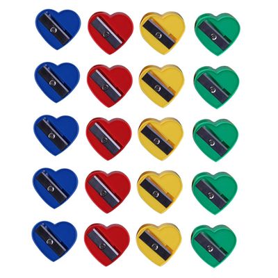 DOITOOL 60pcs Heart Shape Eyeliner Pencil Sharpener Multi-Functional Makeup Pencil Sharpening Tool for Eyebrow Lip Compact Travel-Friendly Design for Boys and Girls and Students