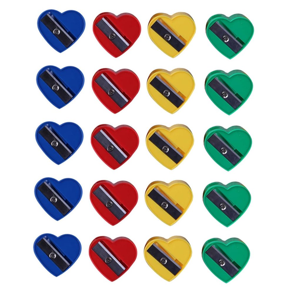 DOITOOL 60pcs Heart Shape Eyeliner Pencil Sharpener Multi-Functional Makeup Pencil Sharpening Tool for Eyebrow Lip Compact Travel-Friendly Design for Boys and Girls and Students