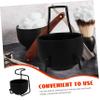 DEARMAMY 1set Stainless Steel Shaving Brush Stand Soap Bowl Beard Brush Holder for Men Non- Base for Secure Shaving for Father Day and Grooming Needs view 3