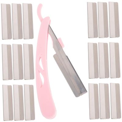 WRITWAA 1set Eyebrow Trimmer Kit Eyebrow Hair Removal Blades Holder Portable and Lightweight Facial Hair Trimmer for Grooming