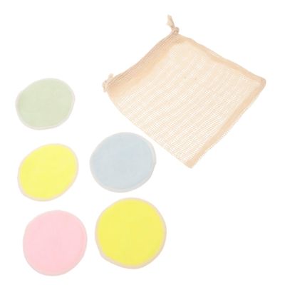 HAKIDZEL 6 Pack Reusable Makeup Pads Soft Fluffy Cleaning Pads Double-Sided Printed Makeup Random Color