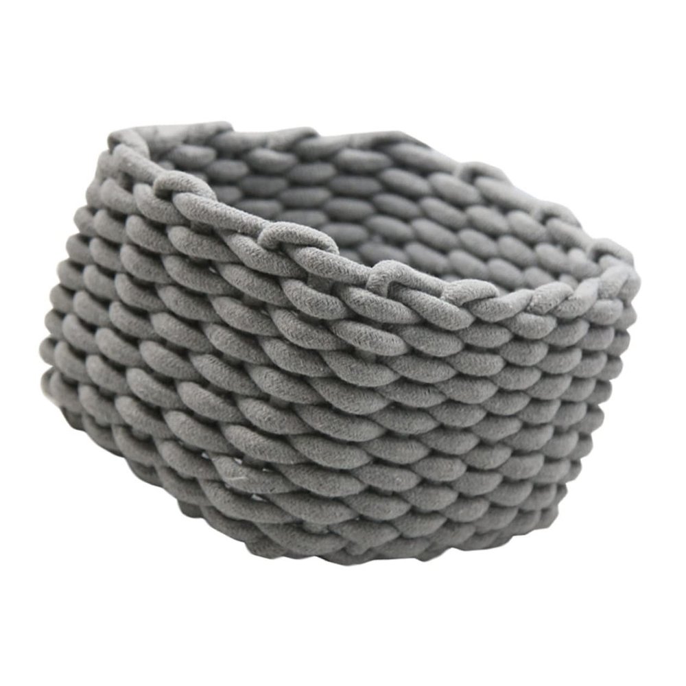 Alipis 1pc Nordic Style Rope Basket Woven Storage Box for Makeup Sundries and Kitchen Essentials Color Design