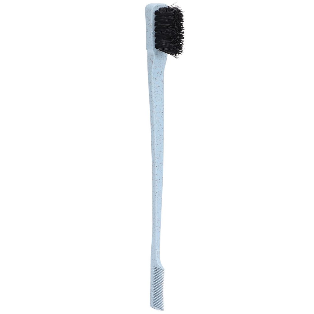 Unique Cosmetics Brush Double Headed Eyebrow Brush for Eyelash Comb and Eyebrow Trim, Hairdressing Business, Wheat Straw Material (Blue)
