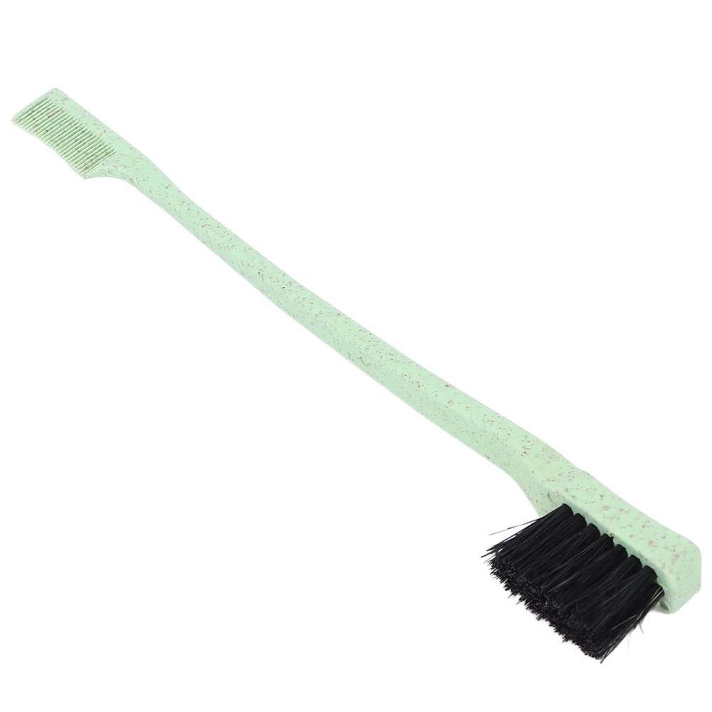 Unique Cosmetics Brush Double Headed Eyebrow Brush for Eyelash Comb and Eyebrow Trim, Hairdressing Business, Wheat Straw Material (Green)