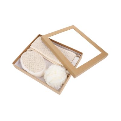 CALLARON 4pcs Body Bathing Scrubber Kit for Gentle Exfoliation and Foot Care Includes Bathing Loofah Pumice and Back Scrubber and Reusable Indoor Bath Supplies