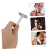 SAFIGLE Metal Safety Razor Brush Manual Beard Shaver Double Edge Reusable Razor for Men Compatible Standard Blades for Daily Grooming and Travel view 2